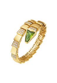 Bvlgari Serpenti Bracelet yellow gold with peridot head and diamonds BR856158 replica