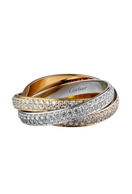 trinity de Cartier 3-gold ring 3 rings covered diamond N4227600 replica