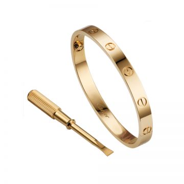 Cartier Love Yellow Gold-plated Bangle Encrusted Screw Motif With Screwdriver Celebrity Style Sale Malaysia Unisex B6035517