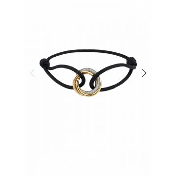 Trinity De Cartier Simple Style Cord Model Tri-color Interlocking Circles Pendant Bracelet For Ladies Online B6033200