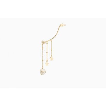 2018 Dior Perles De D�sir Ladies Yellow Gold Long Drop Single Detachable Earring in Three Pendants (Pearl +Star + Clover )E0863PDSFW_D301