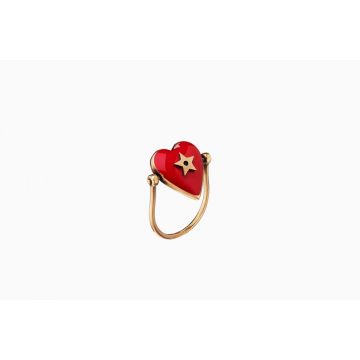 Good Quality Dior Dioramour Fashion Red Heart Star Pattern Ladies Rotatable Ring Gold 2018 R0700DMRLQ_D911