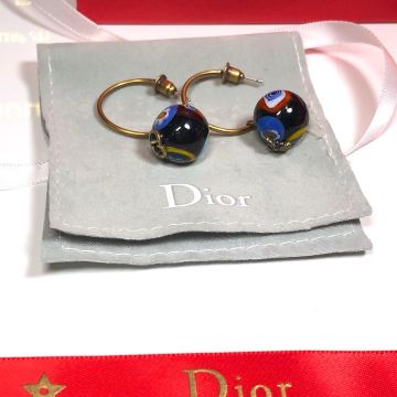 2019 Retro Style Dior Tribales Multicolor Ball Pendant Ladies Brass Bee Asymmetric CD Earrings Price America
