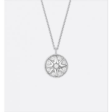Dior Rose De Vents 925 Silver Eight-pointed Star Pendant Ladies Double-Sided Diamonds Medallion Necklace/Bracelet JRDV94002_0000/JRDV95031_0000