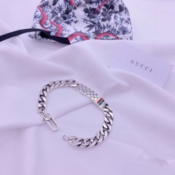 2021 Women's Gucci Icon Diamond Pattern Classic Red & Green Web Motif 925 Sterling Silver Chain Bracelet  Jewellery Gift