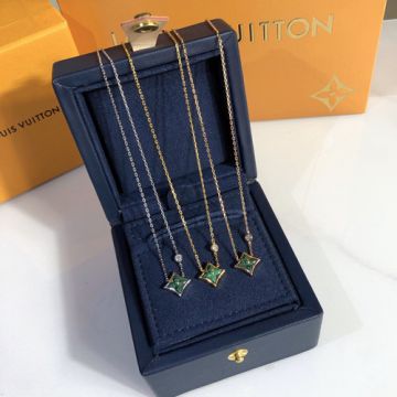 2021 Spring Fashion Louis Vuitton Color Blossom BB Star Malachite Monogram Pendant Women Necklace Sterling Silver/Yellow Gold/Rose For Sale