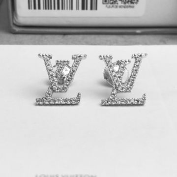 lv earrings silver