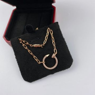 Hot Selling Cartier Juste Un Clou Thick Link Nail Shaped Paved Diamonds Male Necklace Silver/Yellow Gold/Rose Gold 
