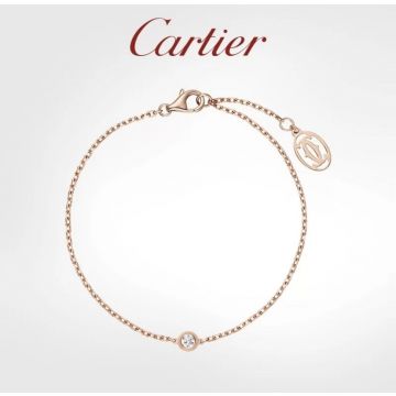 Cartier Diamants L�gers CNC Single Diamond Pendant Chain Bracelet Silver/Yellow Gold/Rose Gold Replica