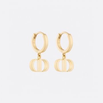 Replica Christian Dior Yellow Gold Plated Classic Petit CD Logo Pendant Females Hoop Earrings High End Jewellery For Sale
