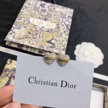 Replica Hot Selling Christian Dior Heart-shaped J�Adior Brass Paved Diamonds Earrings Female Jewellery Online