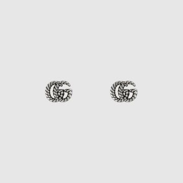 Unisex Low Price Gucci Double GG Logo Design Ag925 Authentic Torchon Pierce Earrings ?627755 J8400 0701 In UK