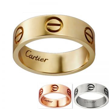 Cartier Love Silver Pink/Yellow Gold-plated Wide Ring With Screw Motif Wedding Gift For Women & Men Sydney B4084600/B4084800/B4084700