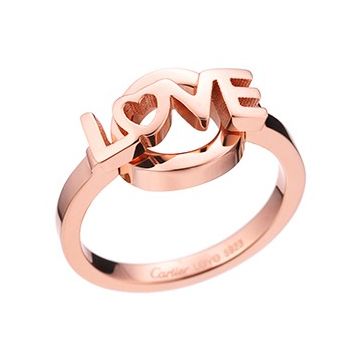 Copy Cartier Women's Rose Gold-plated Love Letter With Circle Ring Cocktail Party Paris For Sale 
