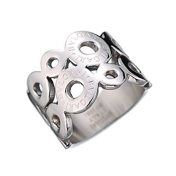 Bvlgari Bvlgari Wide Ring Hollow-out Style Silver Women/Men Phony Online Shopping US