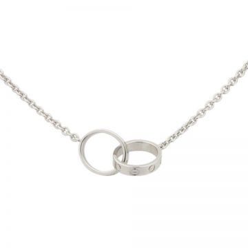 Cartier Love Silver Interlocking Circle Pendant Necklace Dupe Screw Motif For Women/Men Sale Online France B7212500