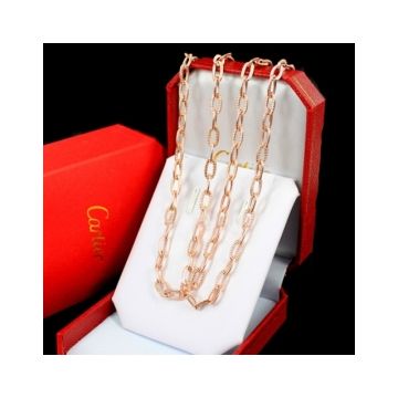 Santos De Cartier Silver/Pink Gold Thick Chain Necklace For Women/Men Online Shopping Sale India B7009000/B7009100