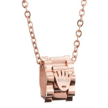 Unique Ornate Rolex Rose Gold Color Pendant With Logo Necklace Prices In Malaysia For Women & Men