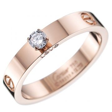 Cartier Love Solitaire Clone Rose Gold-plated Ring Diamond With Screw Detail Review Australia For Women N4250100