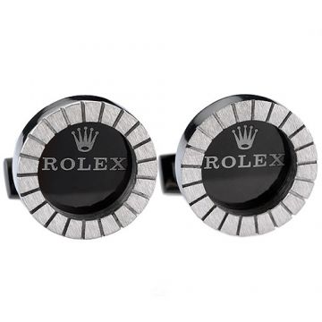 Rolex Silver & Black Round Cufflinks Business Style Price In Australia For Men Malaysia