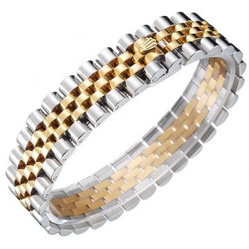 Rolex Jubilee Silver & Gold Chain Bracelet Wide Design Red Enamel For Men Price List Canada