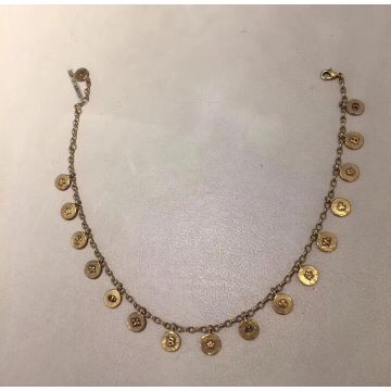 2019 Collection Christian Dior Amulette D'Amour Vintage Brass Round & Star Charming Ladies Jewellery Set Bracelet/Necklace