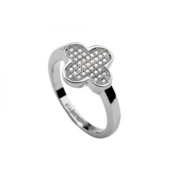 VCA Magic Alhambra Silver Narrow Ring Encrusted Diamonds Bead Celebrities Clover Design Lady Sydney Price