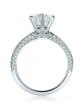Replica Pave Tiffany Setting Engagement Ring Diamonds 2018 Newest Design Women Fine Jewelry 