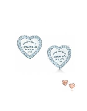 Phony Return To Tiffany Heart Earrings Sterling Silver Diamonds Latest Design Sale Jewelry