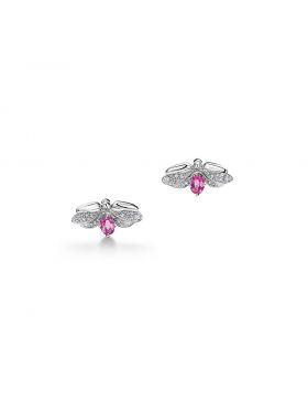 Hot Selling Tiffany & Co. Paper Flower 925 Sterling Silver Glowworm Women Diamonds Stud Earrings Purple/Blue Crystal