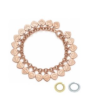 Return To Tiffany Multi–heart Tag Bracelet Sterling Silver USA Style Sale GRP08616 