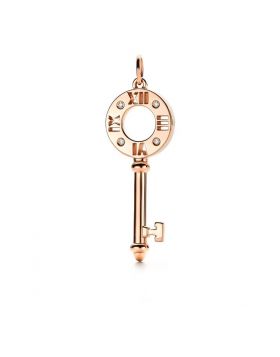 Popular Tiffany Keys Atlas Rose Gold Pierced Key Pendant Necklace For Ladies  US Replica