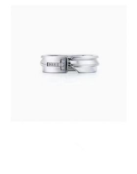 Fashion Tiffany Keys Rose Gold Morden Keys Free Size Asymmetric Ringent T-shaped Diamonds Ring For Ladies